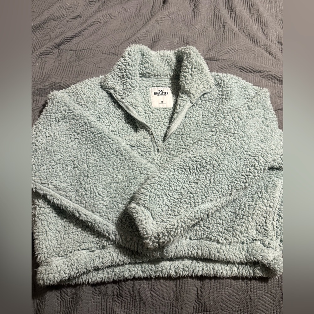 Hollister Light Green Sherpa Pullover